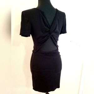 Dazy Black Bodycon Mini Dress‎ with Dolman Sleeves (Size Medium)